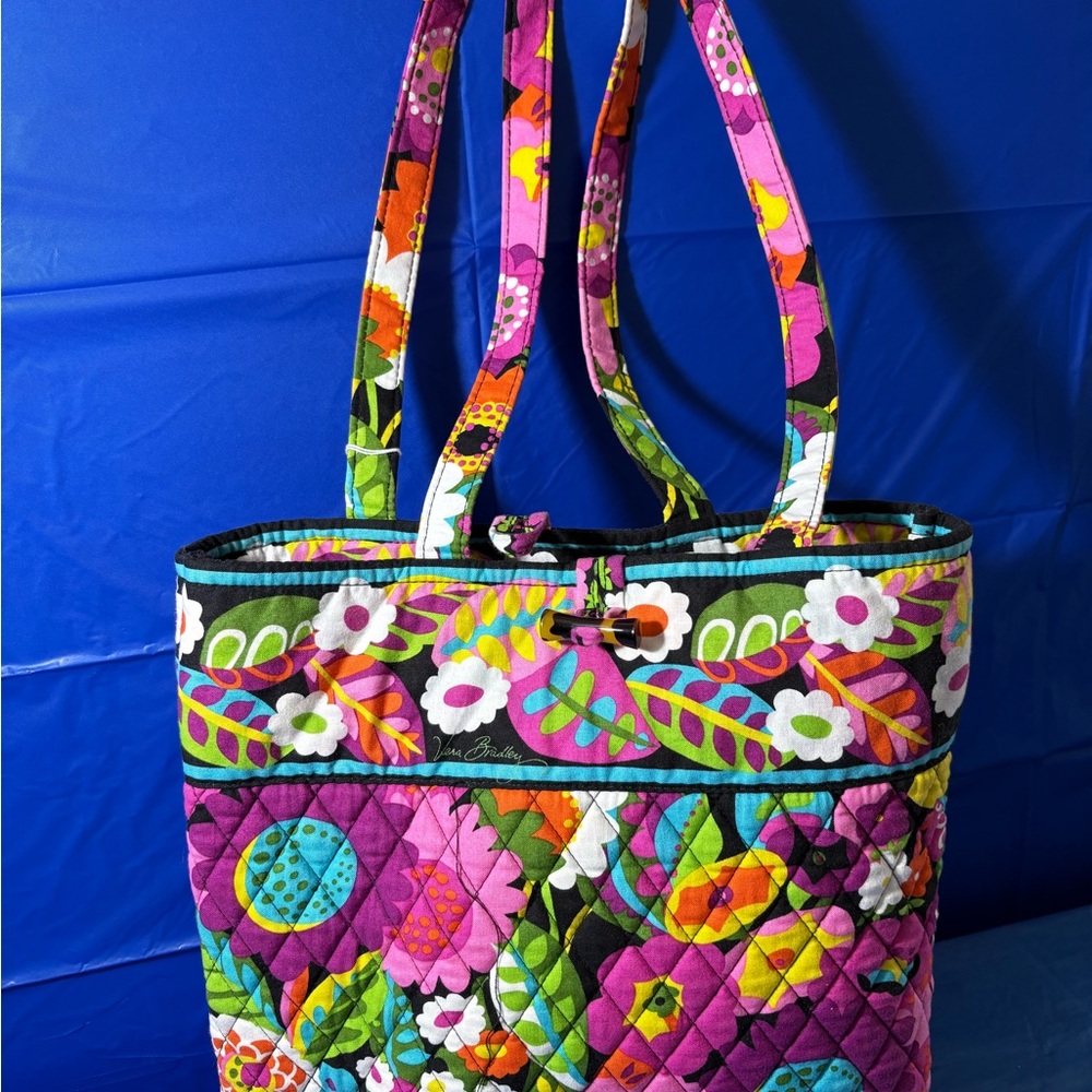 Vera Bradley Quilted Floral Tote w/ Matching Mini Bag – Bright & Beautiful!